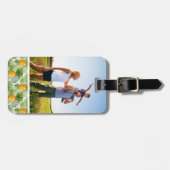 Custom Foto Tropical Palm Blätter & Ananas Gepäckanhänger (Vorderseite horizontal)