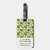 Custom Foto Tropical Palm Blätter & Ananas Gepäckanhänger (Rückseite vertikal)