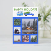 CUSTOM FOTO Truck Campingplatz Weihnachtskarte (Stehend Vorderseite)