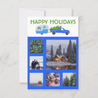 CUSTOM FOTO Truck Campingplatz Weihnachtskarte