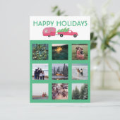 CUSTOM FOTO Truck Campingplatz Weihnachtskarte (Stehend Vorderseite)