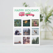 CUSTOM FOTO Truck Campingplatz Weihnachtskarte (Stehend Vorderseite)