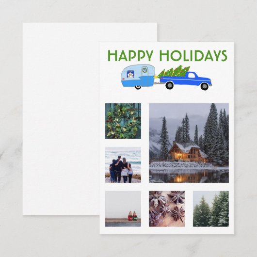 CUSTOM FOTO Truck Campingplatz Weihnachtskarte (Vorne/Hinten)