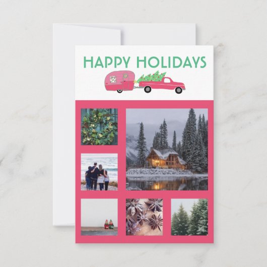 CUSTOM FOTO Truck Campingplatz Weihnachtskarte (Vorderseite)
