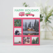 CUSTOM FOTO Truck Campingplatz Weihnachtskarte (Stehend Vorderseite)