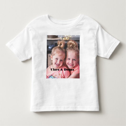 Custom Foto Twins Kleinkind T-shirt (Vorderseite)