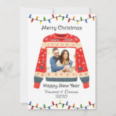 Custom Foto Ugly Christmas Sweater Feiertagskarte (Vorderseite)