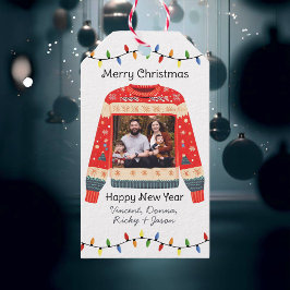 Custom Foto Ugly Christmas Sweater Geschenkanhänger