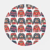 Custom Foto Ugly Christmas Sweater Ornament Aus Metall (Rückseite)