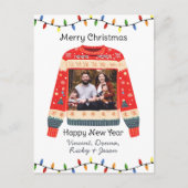 Custom Foto Ugly Christmas Sweater Postkarte (Vorderseite)