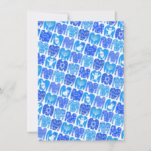 CUSTOM FOTO Ugly Hanukkah Sweaters Niedlich Flat C (Rückseite)