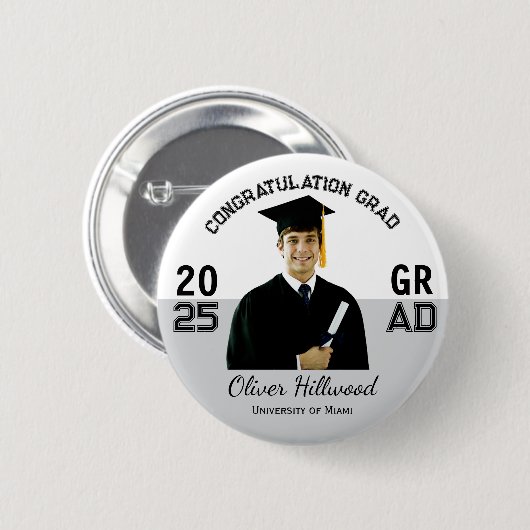 Custom Foto Uni grad Geschenk Button (Vorne & Hinten)