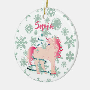 Custom Foto Unicorn Niedlich Girl Keramik Ornament