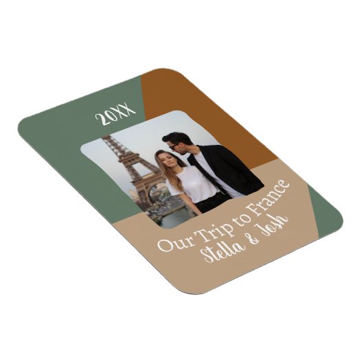 Custom Foto Unsere Reise nach Frankreich Souvenir Magnet (Rechte Seite)