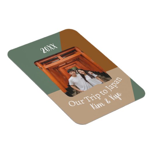 Custom Foto Unsere Reise nach Japan Souvenir Magnet (Rechte Seite)