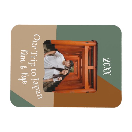 Custom Foto Unsere Reise nach Japan Souvenir Magnet (Horizontal)