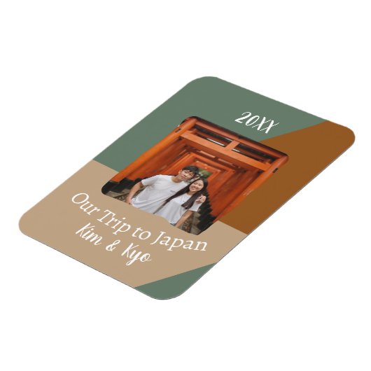 Custom Foto Unsere Reise nach Japan Souvenir Magnet (Linke Seite)