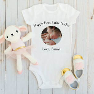 Custom Foto Vater & Baby Happy Erste Vatertag Strampler