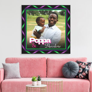 Custom Foto Vater Daughter Son Family - Sake Leinwanddruck