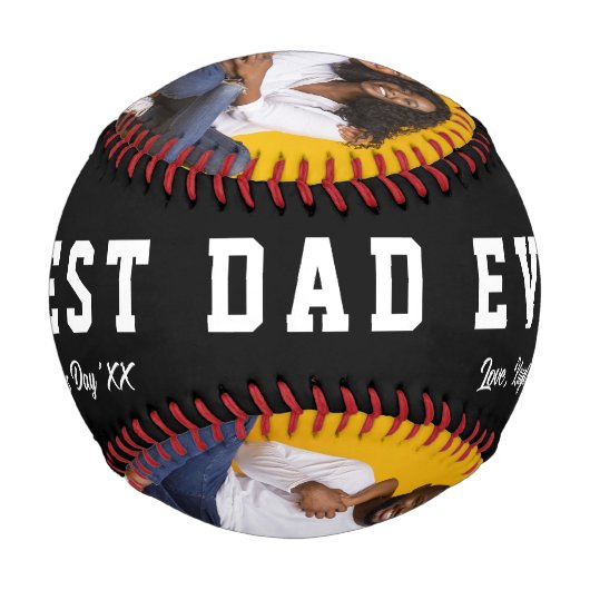 Custom Foto Vatertag Geschenk Baseball (Rückseite)