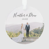 Custom Foto Verheiratet Weihnachts-Hochzeitstag Ornament (Rückseite)