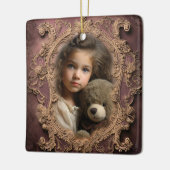 Custom Foto Verziert Design Weihnachtsdekoration Keramikornament (Links)