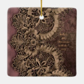 Custom Foto Verziert Design Weihnachtsdekoration Keramikornament (Rückseite)