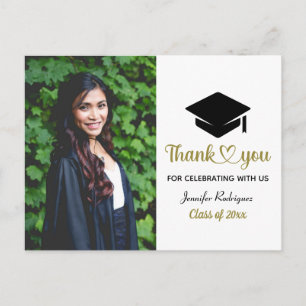 Custom Foto Vielen Dank Graduation Cap Grad Postkarte