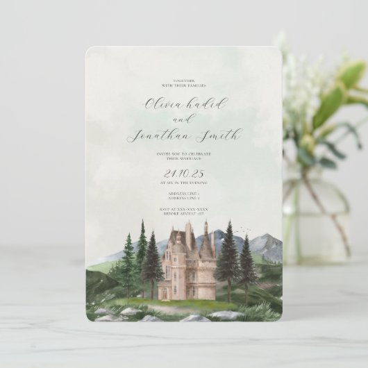 Custom Foto Vintag Englisch Herrenhochzeit Einladung (Stehend Vorderseite)