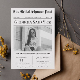 Custom Foto Vintag Newspaper Brautparty Einladung