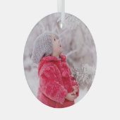 Custom Foto von Christmas Gift Wird Ornament Aus Glas (Vorderseite Rechts)