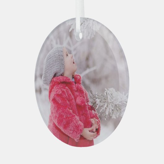 Custom Foto von Christmas Gift Wird Ornament Aus Glas (Vorderseite links)