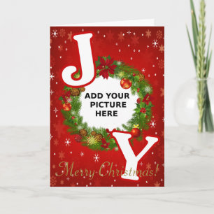 Custom, Foto von Christmas JOY add your picture Wr Feiertagskarte