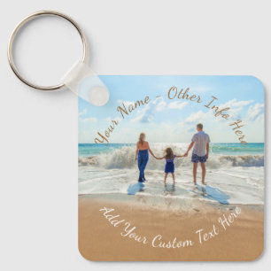 Custom Foto von Text Name Keychain - Your Family Schlüsselanhänger