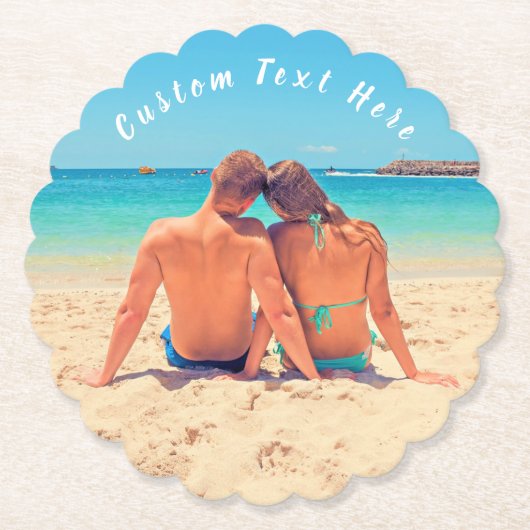 Custom Foto von Text Paper Coaste Your Love Fotos Untersetzer (Vorderseite)