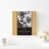 Custom Foto von Wedding Anniversary Square Wall Cl Quadratische Wanduhr (Zuhause)