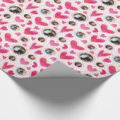 Custom Foto Wacky Hearts Valentine Geschenkpapier (Ecke)