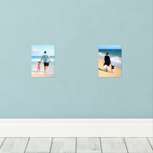 Custom Foto Wall Art Set Geschenk mit Ihren Fotos (Holzboden)