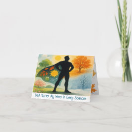 Custom Foto Wasserfarbe Vier Jahreszeiten Vatertag Feiertagskarte