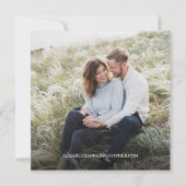 Custom Foto Website Holzöl-Eukalyptus Hochzeit Save The Date (Rückseite)