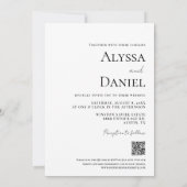 Custom Foto Website neutrale ästhetische Hochzeit Einladung (Rückseite)