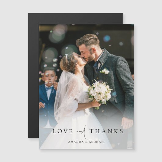 Custom Foto Wedding Danke Magnet (Vorne/Hinten)
