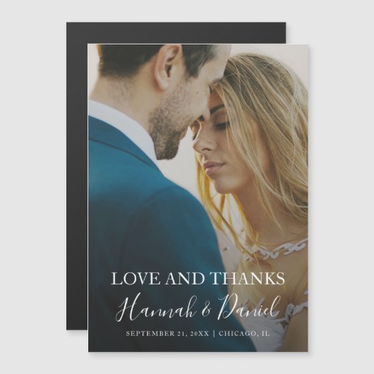 Custom Foto Wedding Danke Magnet Template (Vorne/Hinten)