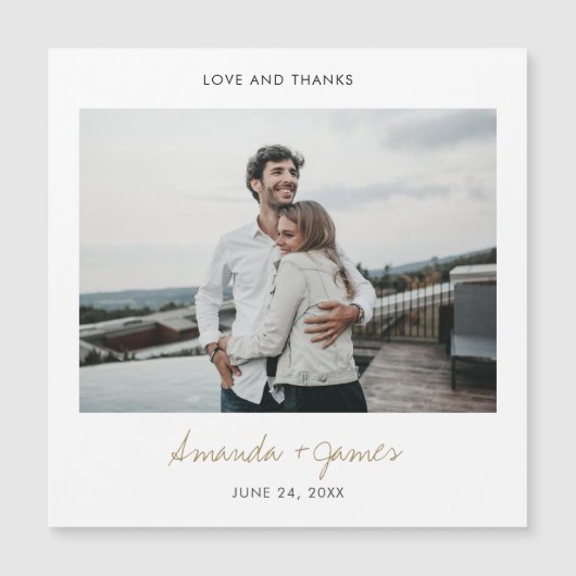 Custom Foto Wedding Danke Magnet Template (Vorderseite)