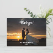 Custom Foto Wedding Dankeschön Card, Flat Einladung (Stehend Vorderseite)