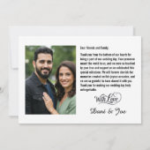 Custom Foto Wedding Dankeschön Card, Flat Einladung (Rückseite)