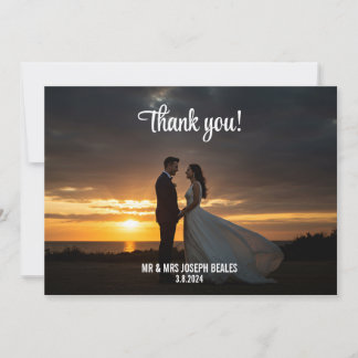 Custom Foto Wedding Dankeschön Card, Flat Einladung