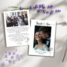 Custom Foto Wedding Dankeschön Card - Personalisie