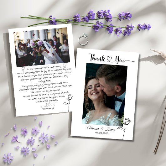 Custom Foto Wedding Dankeschön Card - Personalisie Dankeskarte