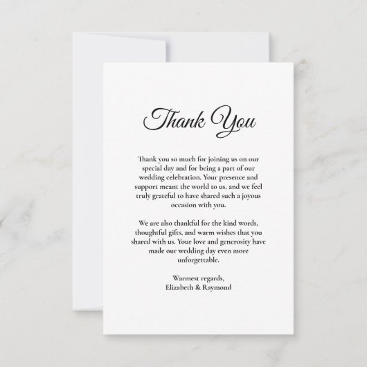 Custom Foto Wedding Dankeskarte (Rückseite)